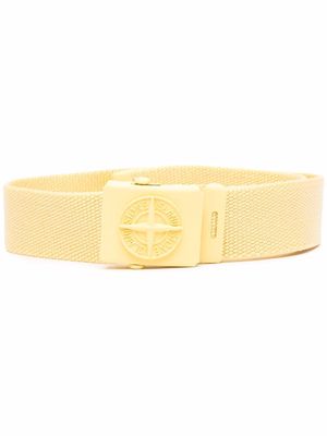 Stone Island Junior logo-buckle belt - Yellow