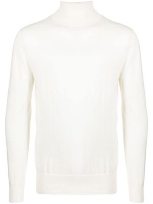 N.Peal roll neck cashmere sweatshirt - White