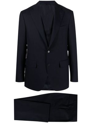 Canali single-breasted three-piece suit - Blue