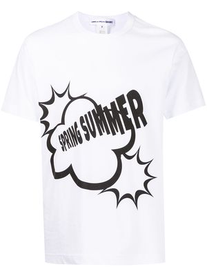 Comme Des Garçons Shirt slogan-print cotton T-shirt - White