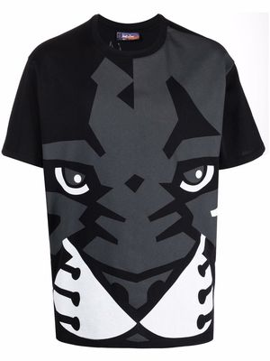 Just Don tiger-print cotton T-shirt - Black