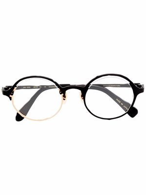 MASAHIROMARUYAMA contrast-detail round glasses - Black