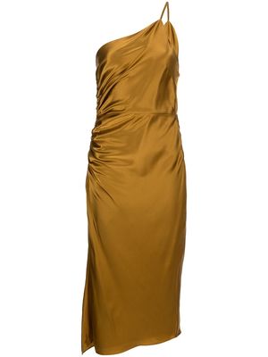Michelle Mason gathered-detail silk dress - Gold