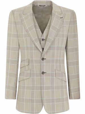 Dolce & Gabbana checked three-piece suit - Grey