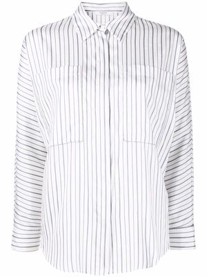 Peserico striped long-sleeve shirt - White