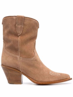 Sonora Perla suede western boots - Neutrals