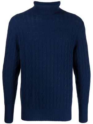 N.Peal cable-knit rollneck sweater - Blue