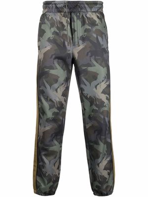 ETRO monogram-camouflage tapered trousers - Green