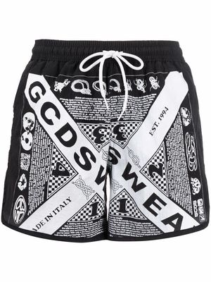 Gcds logo-print drawstring swim shorts - Black