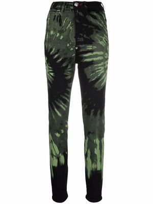 Philipp Plein tie dye print skinny jeans - Green