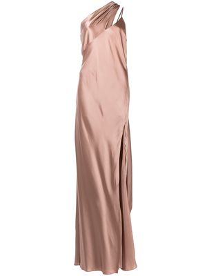 Michelle Mason draped-panel silk gown - Neutrals