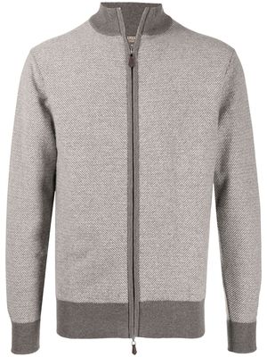 N.Peal Textured Birdseye knitted jacket - Grey
