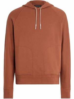 Ermenegildo Zegna cotton-blend raglan hoodie - Orange