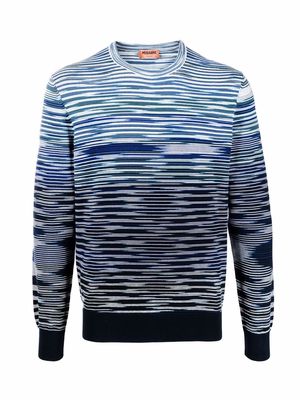 Missoni intarsia stripe-knit crew-neck jumper - Blue