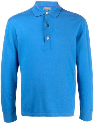N.Peal fine-knit buttoned jumper - Blue