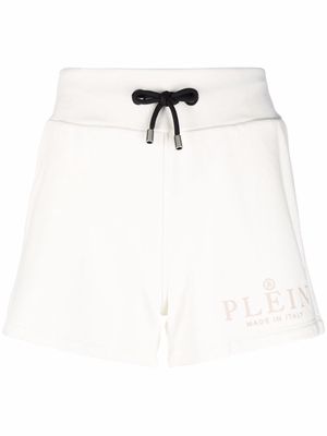 Philipp Plein Iconic logo-print drawstring shorts - Neutrals