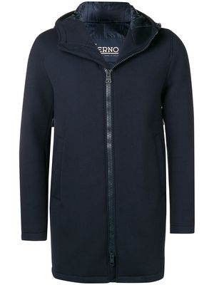Herno soft zipped coat - Blue