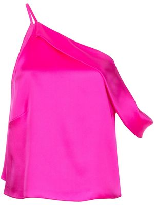 Michelle Mason draped cowl asymmetrical top - Pink