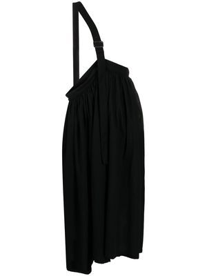 Y's single-shoulder asymmetric skirt - Black