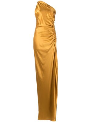 Michelle Mason gathered-detail silk gown - GOLD