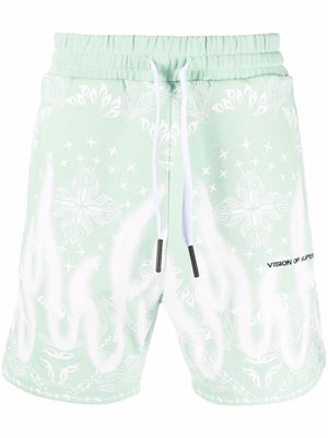 Vision Of Super bandana-print cotton shorts - Green