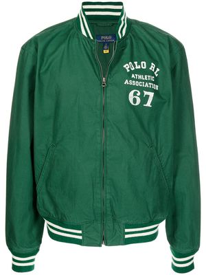 Polo Ralph Lauren logo-print cotton bomber jacket - Green