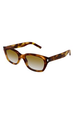 Saint Laurent 54mm Rectangular Sunglasses in Havana