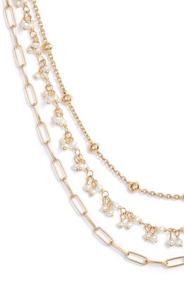 ela rae Multistrand Collar Necklace in Pearl