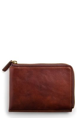 Bosca Leather Zip Wallet in Dark Brown