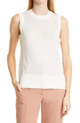 Ted Baker London Tamian Linen Blend Graphic Tank in White