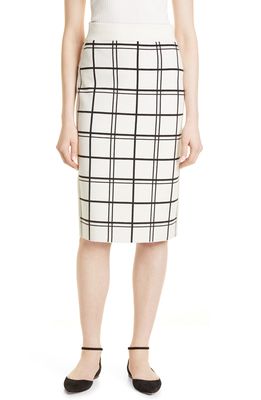 Club Monaco Windowpane Double Face Sweater Skirt in Black And White