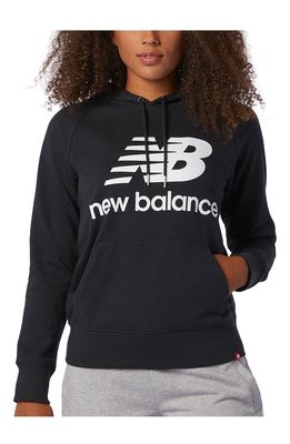 New Balance Essentials Logo Hoodie in Black