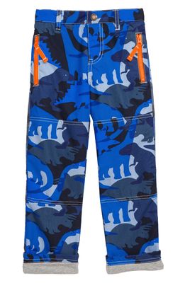 Mini Boden Lined Skate Pants in Blue Daphne Blue Camosaurus