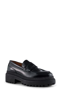 Shoe The Bear Iona Saddle Loafer in Black Polido High Shine