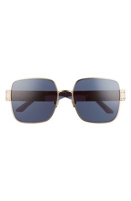 Dior Signature 60mm Square Sunglasses in Shiny Gold Dh /Blue