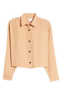Frank And Oak Boxy Button-Up Shirt in Tan