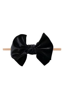 Baby Bling Velvet FAB Bow Headband in Blush/Black