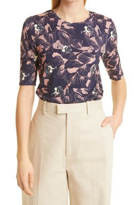 Ted Baker London Jazzaa Floral Crew Neck Top in Navy