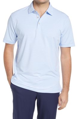 Peter Millar Hales Stripe Short Sleeve Performance Polo in Cottage Blue