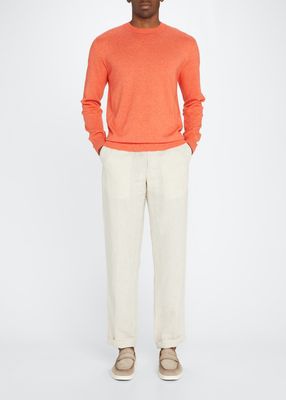 Men's Cashmere-Blend Solid Crewneck Sweater