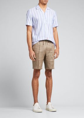 Men's Linen-Cotton Multi Stripe Sport Shirt