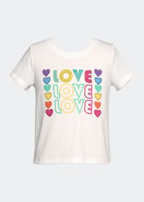 Girl's Love Sequin Embellished Graphic T-Shirt, Size 7-14