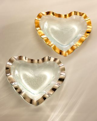 Ruffle Gold 8" Heart Bowl