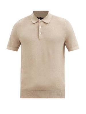 Brioni - Cotton-piqué Polo Shirt - Mens - Beige