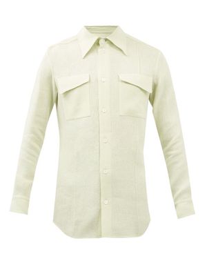 Namacheko - Han Linen-basketweave Shirt - Mens - Green