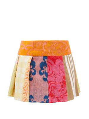 Rave Review - Riana Panelled Cotton-terry Skirt - Womens - Multi
