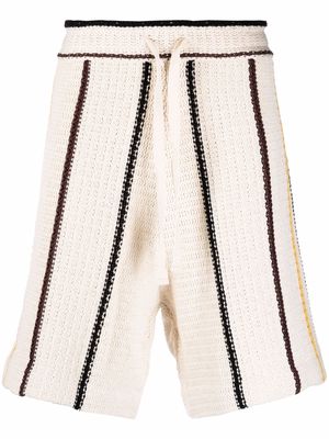 Jil Sander striped cotton-wool shorts - Neutrals