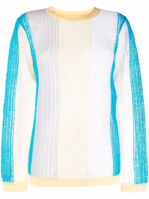 Nina Ricci striped open-knit jumper - Yellow