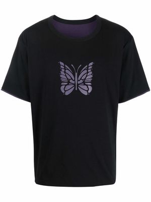 Needles butterfly-print T-shirt - Black