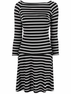 Lauren Ralph Lauren stripe-print mini dress - Black